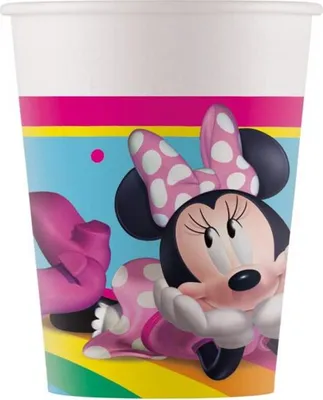 Imagen del producto de Minnie Mouse, arcoíris, ¡me hace sonreír! (8 vasos)