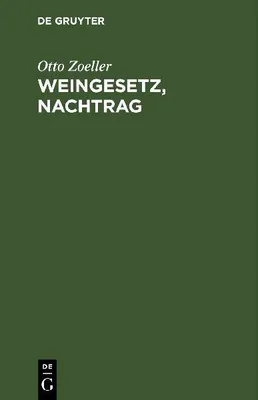 Produktbild von Weingesetz, Nachtrag