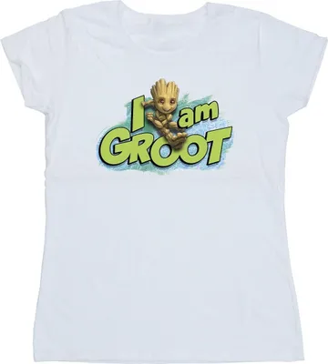 Produktbild von Marvel - "Guardians Of The Galaxy I Am Groot" T-Shirt für Damen BI22291 (M) (Weiß)