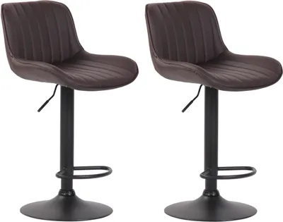 Produktbild von 2er Set Barhocker Lentini Kunstleder schwarz braun