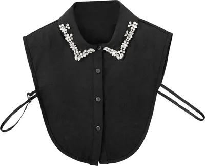 Produktbild von Funkelnder Strasskragen, abnehmbar, rot-kariert, mit Weihnachtsmotiv, Damen-Pullover-Akzent, abnehmbarer Kragen