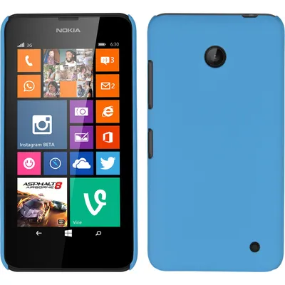 Produktbild von PhoneNatic Case kompatibel mit Nokia Lumia 630 - Hülle hellblau gummiert Hard-case + 2 Schutzfolien