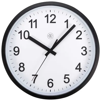 Productafbeelding van nXt - 7366ZW - Wandklok - 25,5cm - zwart - Robust