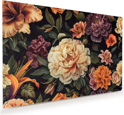 Produktbild von Glasbild 45x30cm in XXL für Wohnzimmer, Schlafzimmer Motiv Blumenwiese Kunst
