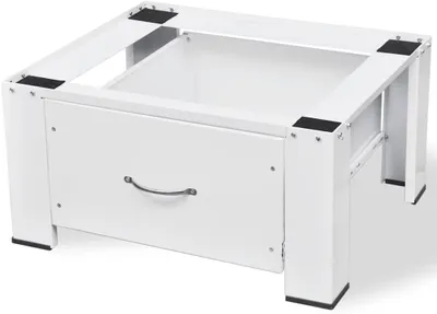 Produktbild von Weißer Sockel für Waschmaschinen mit Schublade