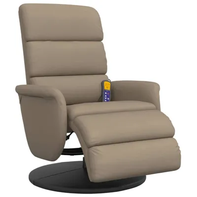 Image de vidaXL Fauteuil de massage avec repose-pieds Cappuccino-Brun Similicuir