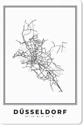 Produktbild von MuchoWow® Mauspad Mousepad Deutschland - Düsseldorf - Stadtplan - Karte - Schwarz-Weiß - Karte 40x60 cm - Mousepads - Maus Mat - Pad - Mausunterlage - Schreibtisch Accesoire