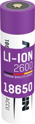 Produktbild von Ansmann Li-Ion Akku 18650, Wiederaufladbarer Akku, Lithium-Ion (Li-Ion), 3,6 V, 2600 mAh, 9,36 Wh, Silber
