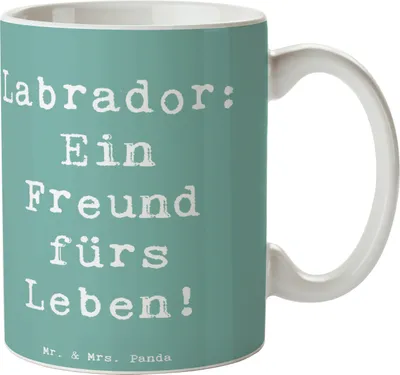 Produktbild von Mr. & Mrs. Panda Tasse Spruch Labrador Freund - Meeresbrise - Geschenk, Kaffeetasse, Spaziergänge, Hunderassen Vielfalt, Pott, Kaffeebecher, Keramiktasse, mit, Begleiter