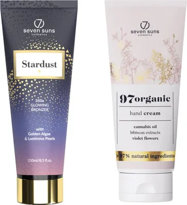 Productafbeelding van 7suns Stardust Bronzer verhelderende bruiningslotion 250 ml + 7suns 97organic handcrème 75 ml
