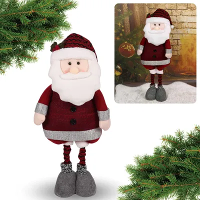 Obrázek produktu pro Červený Mikuláš s nastavitelnými nohami, vánoční dekorace 65/82cm