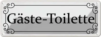 Image de vianmo Plaque en tôle 10x27 cm Gäste-Toilette