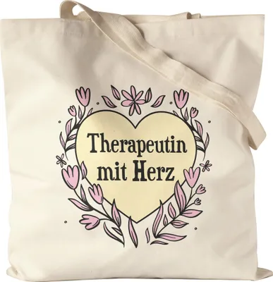 Produktbild von Therapeutin mit Herz Jutebeutel Stoffbeutel Canvas  Geschenkidee Zum Danke Sagen Beste Therapeutin