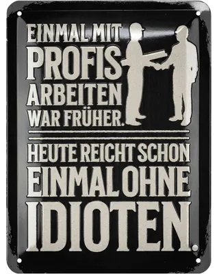 Produktbild von LANOLU Retro Blechschild, vintage Metallschilder mit Sprüchen, lustiges Werkstatt Schild für Papa zum Vatertag, Retro Deko 15x20cm