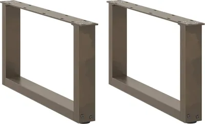 Image de Pieds de table basse en U 2 pièces Acier naturel 60 x (30-31) cm Acier