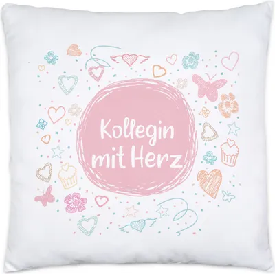 Produktbild von Kollegin mit Herz Kissen Inkl. Füllung Dankeschön Geschenk Danke Sagen Für Alles Büro Mitarbeiterin