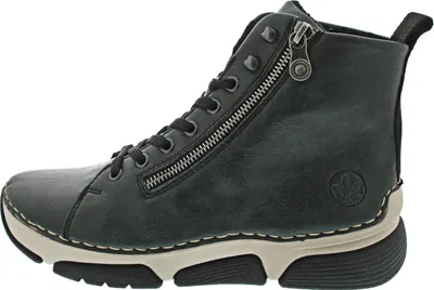 Produktbild von Rieker Damen Schnürboots Ziernaht Stiefelette Reißverschluss 45920, Größe:38 EU, Farbe:Grün