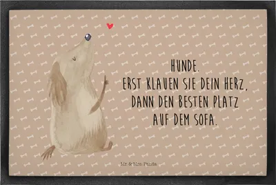 Produktbild von Mr. & Mrs. Panda Schmutzmatte Hund Liebe 40 x 60 cm - Hundeglück - Geschenk, Sprüche, abstreifer, Fussmatte, Türvorleger, Hunde, Frauchen, Schmutzfangmatte, Herz