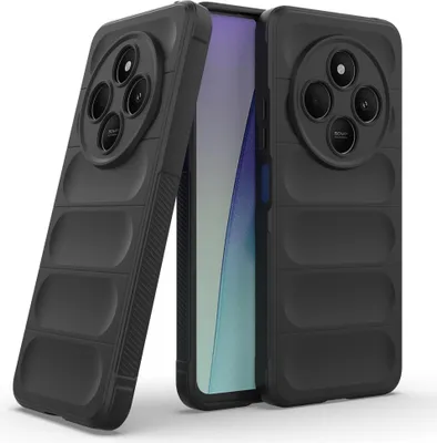 Two black phone cases are displayed diagonally against a white background, with one case slightly overlapping the other. The phone inside the right case is partially visible.