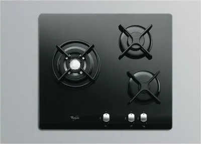 Obrázok produktu pre Whirlpool AKT 404/NB, Čierna, Vstavaný, Plynový, Sklo, 3 zone(s), 3 zone(s)