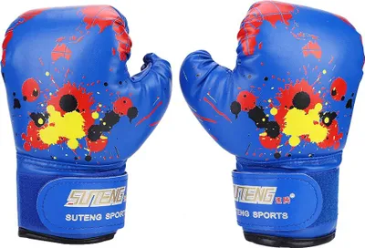 Produktbild von Baby Mädchen Jungen Kinder Boxhandschuhe Schlagtraining Kinder Kampfhandschuhe (blau)