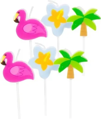 Produktbild von 6 Hawaii Kerzen Flamingo