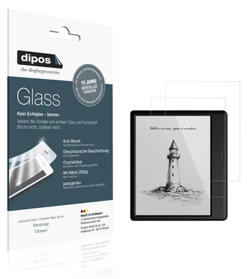 Produktbild von 2x Schutzfolie für Musnap Ocean - Anti-Shock 9H Folie dipos Glass Kunststoffglas