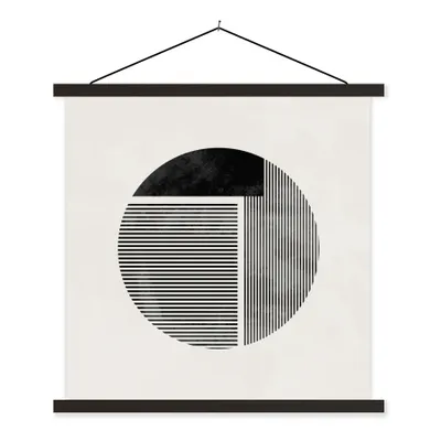 Produktbild von MuchoWow® Textilposter Minimalismus - Kreis - Design 40x40 cm mit schwarzem Rahmen - Fotos