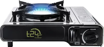 Produktbild von T24 Premium Edelstahl Transportabler Campingkocher Gaskocher ohne Gaskartusche