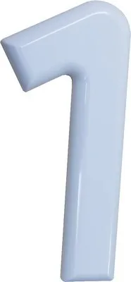 Produktbild von Alpertec Hausnummer 1, 160 mm, aus robustem weißem Nylon, witterungsbeständig und langlebig