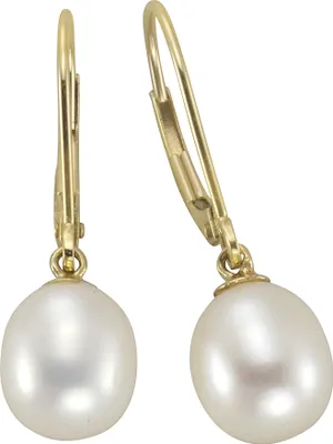 Produktbild von Fascination by Ellen K. Ohrhänger 585/- Gold 2,5cm gelb Süßwasserzuchtperle weiß 360330047-1