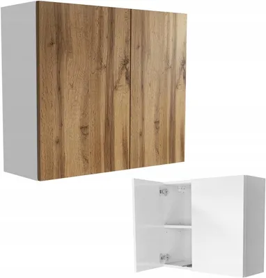 Produktbild von Hängende Badezimmerkommode 70 Weiß Eiche Wotan 70x60 (40+30)