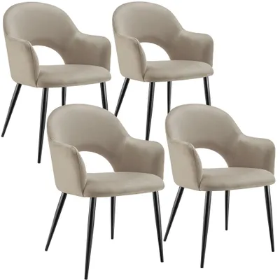 Produktbild von tectake® Armlehnstuhl Sachel in Samtoptik, gepolstert 57 x 61,5 x 87,5 cm