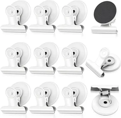 Produktbild von Magnetische Clips, 12 Stück, Klemmende Magneten, Krasvrieger, Weiß
