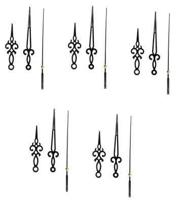 5er-Set Uhrzeiger, Aluminium, 72/98/94 mm, schwarz