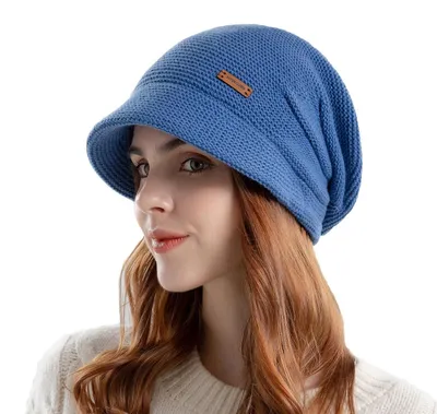 Produktbild von Damen Winter Mütze mit Visier Zopfstrick warm gefüttert Einheitsgröße