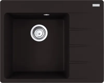 Produktbild von FRANKE Spüle CNG 611-62 BLACK MATT Becken links mit Excenterbedienung / Ausschnittmaß 600 x 480 mm R15 / Granitspüle