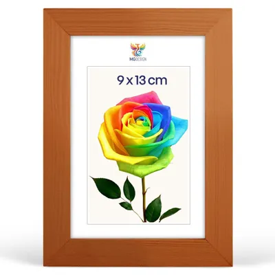 Produktbild von MG Design Bilderrahmen Lackiert 9x13 cm - Echtholzrahmen mit Acrylglas, hoch/quer, zum Aufhängen & Aufstellen