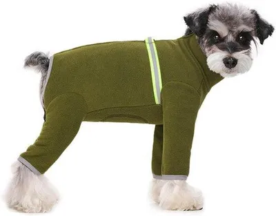 Produktbild von Warme Winterjacke für kleine Hunde olijfgrün Mittelgröße weich Fleece