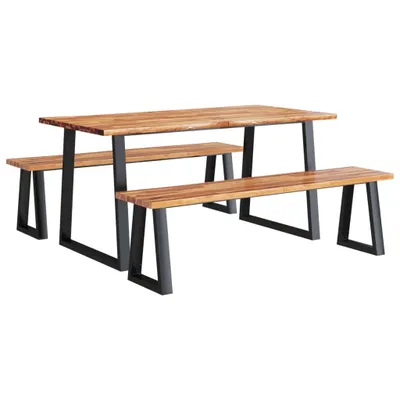 Produktbild von vidaXL 3-tlg. Essgruppe Baumkante Massivholz Akazie
