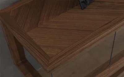 Image de Meuble mural en bois Style moderne Étagère Meuble de salon Armoire RTV avec cadre TV