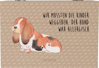 Produktbild von Mr. & Mrs. Panda fotokiste Hund Basset Hound 22 x 15 cm - Hundeglück - Geschenk, Box, schatztruhe, Sprüche, aufbewahrungskiste mit deckel, Schatzkiste, Niedlich, fotobox