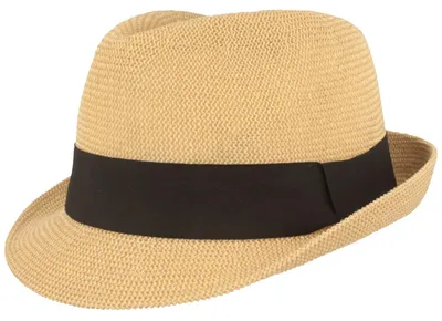 Luftiger grobmaschiger Papier Trilby von Hut-Breiter in beige