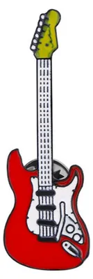Produktbild von E-Gitarre Pin Brosche Miniblings Anstecknadel Gitarrist Gitarre Schwarz rot