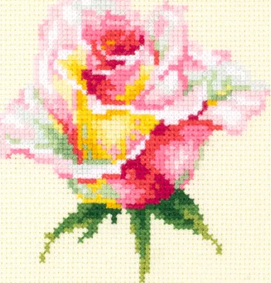 Produktbild von Magic Needle Zweigart Edition Kreuzstich Set "Zärtliche Rose", Zählmuster, 11x11cm