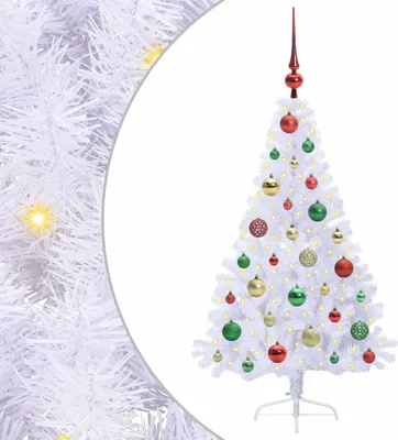 Productafbeelding van Kunstkerstboom met 150 LED Wit 120 cm PVC en staal