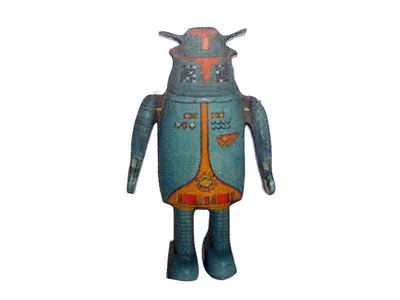 Produktbild von Roboter Brosche Miniblings Anstecknadel Android Antennen Holz gelasert 42mm