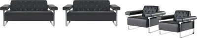 Produktbild von Chesterfield Design Sofagarnituren 4tlg 2-Sitzer Sessel Leder Stilvoller