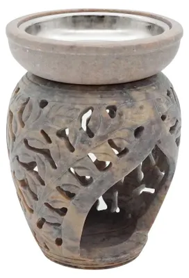 Produktbild von Weihrauchbrenner und Duftlampe Amphore Duo, Softstone mit Schale und Edelstahlsieb