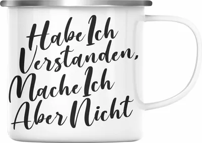 Produktbild von Trendation - Habe Ich Verstanden Mache Ich Aber Nicht Emaille Tasse mit Spruch Geschenk Lustige Sprüche Emaille Emaille Tasse Arbeit Kollegin Kollege (Silber)